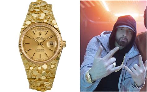 eminem super bowl rolex|Eminem gold Rolex bracelet.